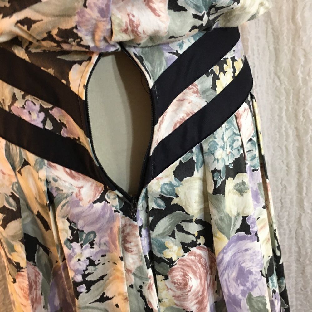 Joann Sparks for Daniel Barrett VTG Floral 80's Dress Size 12 - Picture 7 of 10